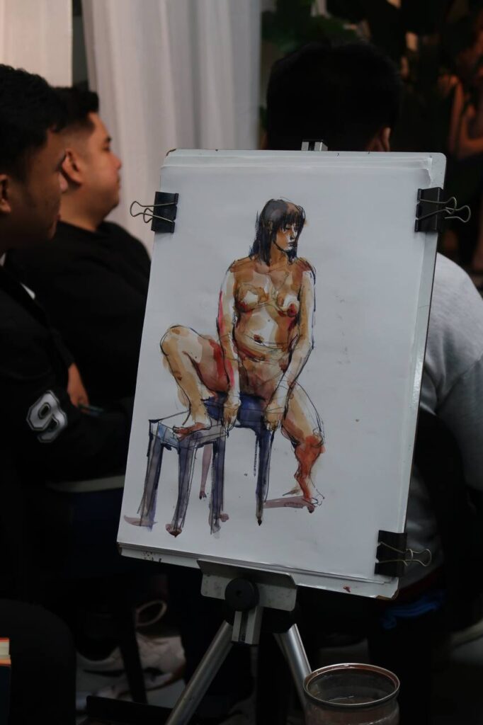 pensnbrushes life drawing session event sketch female model body